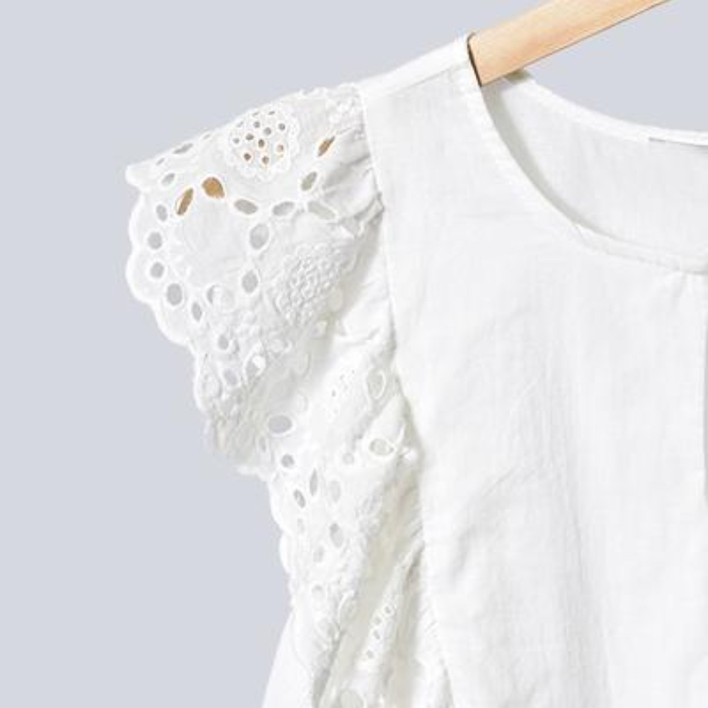 Phoebe Eyelet Ruffle Top - Picture 3 of 4